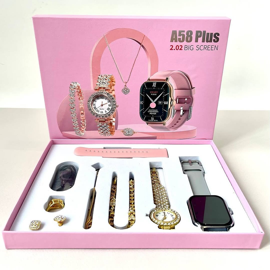 A58 Plus 6 IN 1 Smartwatch Set - مجموعة ساعة ذكية A58 Plus 6 في 1