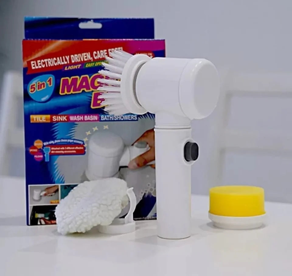 فرشاة التنظيف الكهربائية السحرية (5 في 1) - حل شامل - للاستخدام في كل مكان