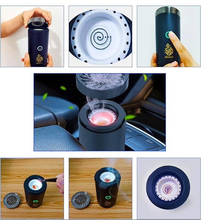 مبخرة بخور فاخرة ذكية – موزع بخور وعطور عود كهربائي قابل لإعادة الشحن