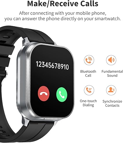 ساعة A70 الذكية مع سماعات أذن لاسلكية - مكالمات بلوتوث وتتبع اللياقة البدنية