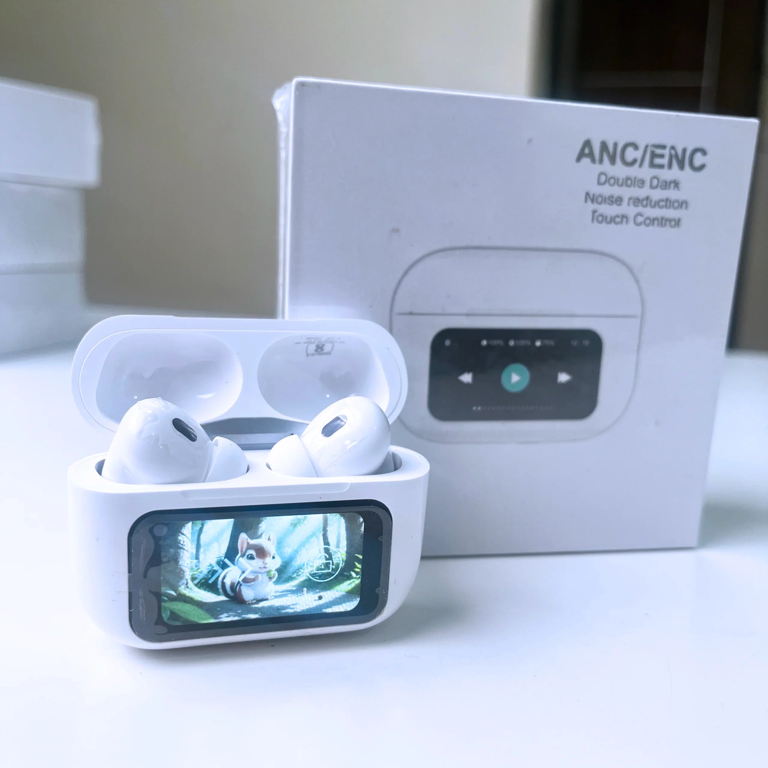 سماعات Airpods Pro A9 LED تعمل باللمس - سماعات أذن ANC+ENC لإلغاء الضوضاء