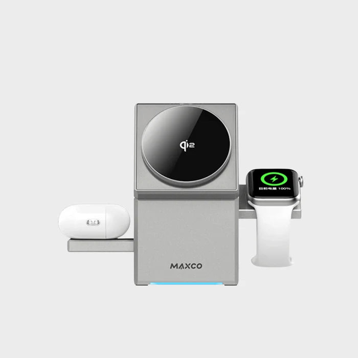 شاحن لاسلكي مغناطيسي 3 في 1 - محطة شحن سريعة محمولة 