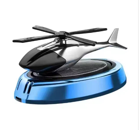 معطر جو للسيارة يعمل بالطاقة الشمسية - موزع روائح على شكل طائرة هليكوبتر دوارة