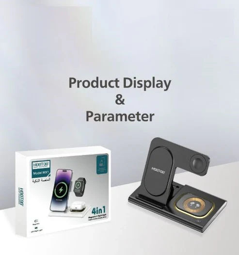 لوحة شحن لاسلكية Hootoo - شحن Qi سريع، تصميم أصلي رفيع