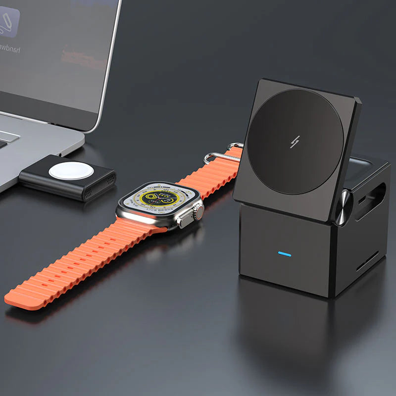 شاحن لاسلكي متعدد الوظائف - شحن سريع للهاتف والساعة وسماعات الأذن