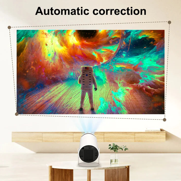 جهاز عرض دائري صغير - جهاز عرض ذكي محمول عالي الدقة يعمل بنظام Android و WiFi
