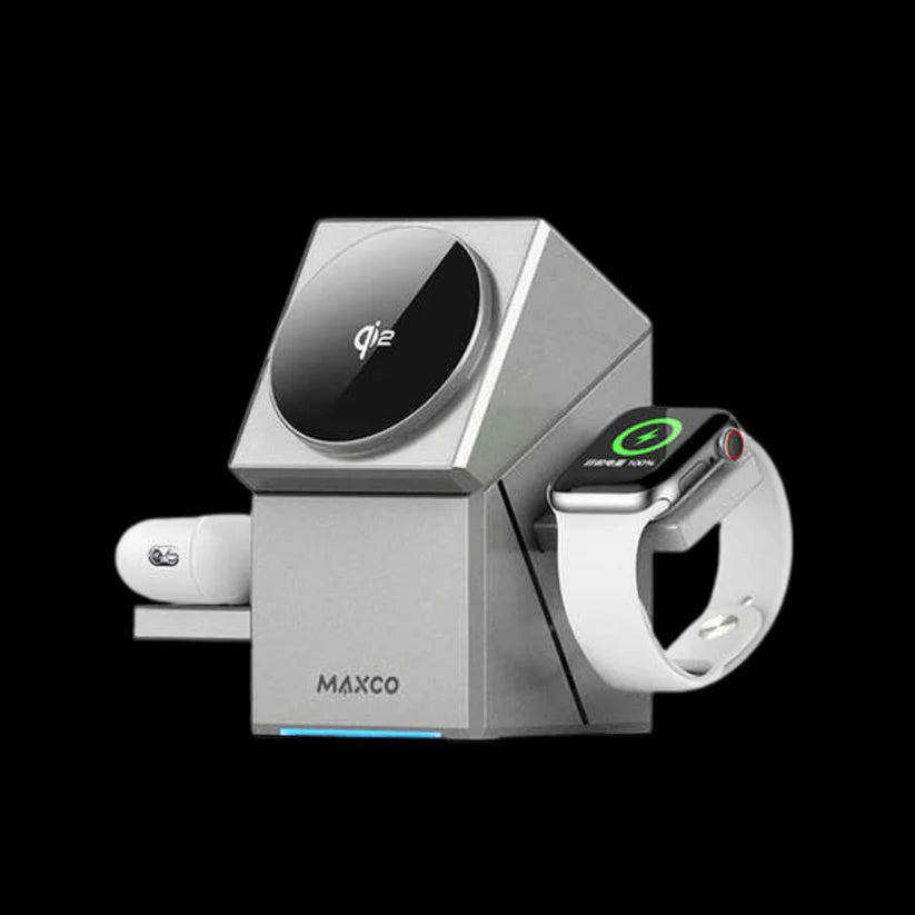 شاحن لاسلكي متعدد الوظائف - شحن سريع للهاتف والساعة وسماعات الأذن