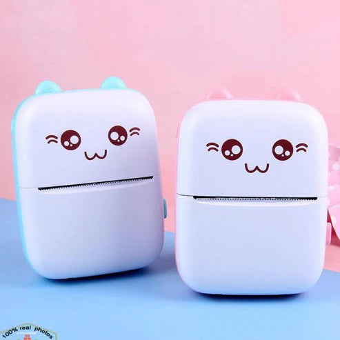 طابعة جيب صغيرة محمولة - طباعة حرارية بتقنية البلوتوث، ودعم الملصقات والصور