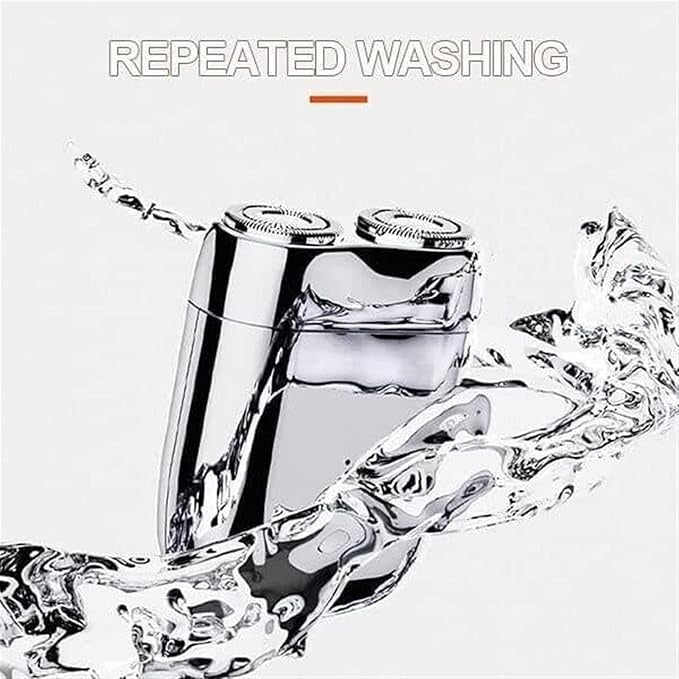 ماكينة حلاقة صغيرة للرجال - رأس مزدوج قابل للغسل، قابلة لإعادة الشحن عبر USB، سهلة الحمل أثناء السفر