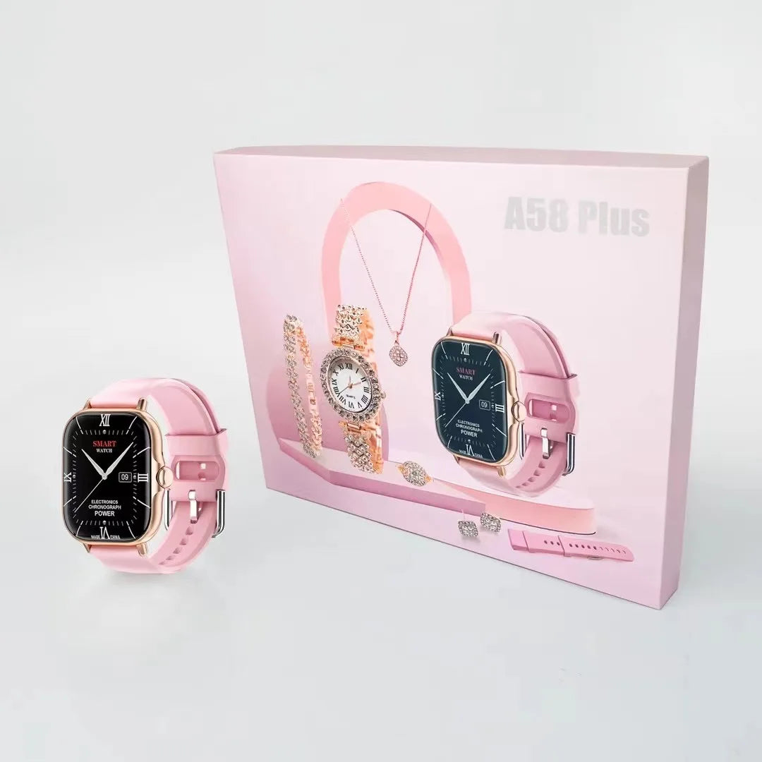 A58 Plus 6 IN 1 Smartwatch Set - مجموعة ساعة ذكية A58 Plus 6 في 1