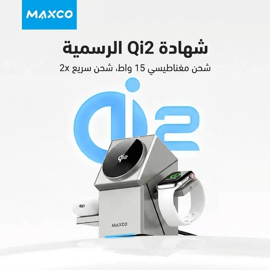 شاحن لاسلكي مغناطيسي 3 في 1 - محطة شحن سريعة محمولة 